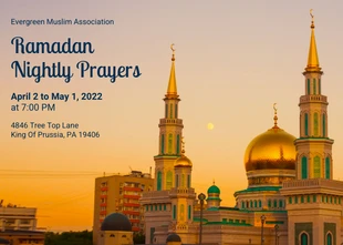 Free  Template: Mosque Praying Invitation