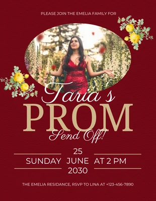 Free  Template: Dépliant Red Modern Prom Send-Off