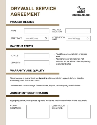 Free accessible and interactive Template: نموذج عقد دريوال مجاني