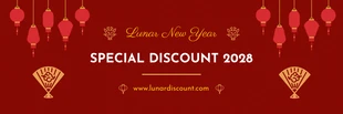 Free  Template: Maroon Classic Illustration Lunar New Year Banner