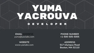 business  Template: Dark Pattern Personal Business Card