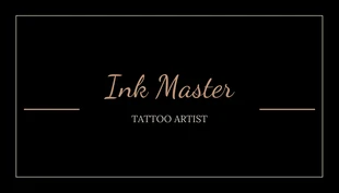Black And Cream Tattoo Artist Business Card - Page 2
