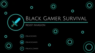 Free  Template: لافتة يوتيوب Black Gamer Survival