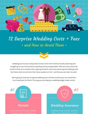 Free  Template: Infographie sur la liste des coûts d'un mariage surprise