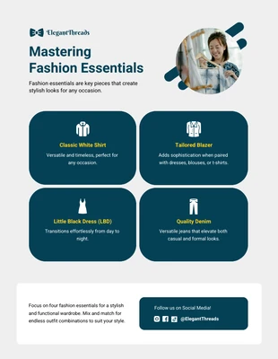Free  Template: Mastering Fashion Essentials Infographic