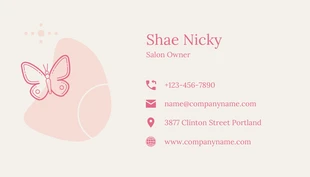 Beige And Peach Aesthetic Cute Illustration Beauty Business Card - Seite 2