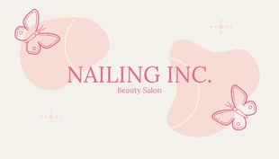 Beige And Peach Aesthetic Cute Illustration Beauty Business Card