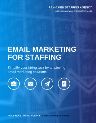 Free  Template: Blaues E-Mail-Marketing-Whitepaper