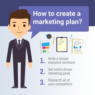 premium  Template: Purple Marketing Plan Instagram Post