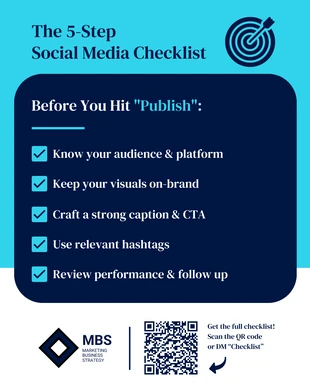 Free  Template: Plantilla de lista de verificación de redes sociales de Facebook de 5 pasos