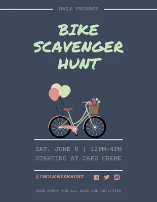 Free  Template: Bike Scavenger Hunt Event Flyer