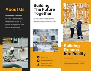 Free  Template: Brochure de construction moderne blanc noir et jaune