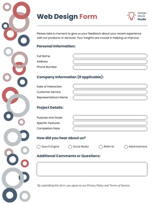 Free  Template: Red and Blue Simple Web Design Form