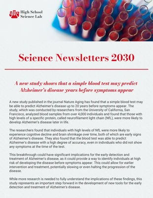 Free  Template: Light Grey And Red Simple School Science Newsletter