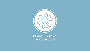 Free  Template: Biglietto da visita yoga estetico minimalista blu baby