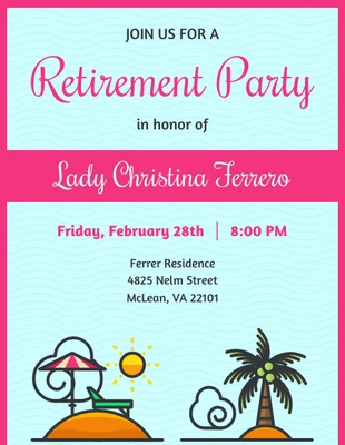 Light Teal Retirement Party Invitation