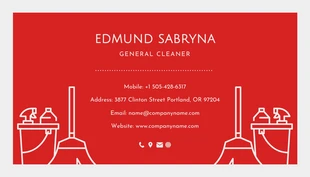 White And Red Minimalist Cleaning Services Business Card - Page 2
