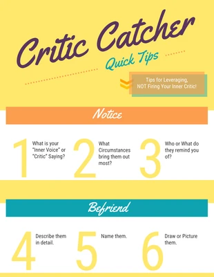 premium  Template: Critic Catcher Tips Infographic Template