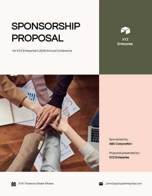 Free  Template: Green And Peach Sponsorship Proposal