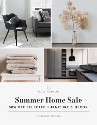 Free  Template: Light Grey Minimalist Summer Sale Photo Collage Poster