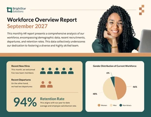 Free  Template: Monthly Workforce Overview HR Report