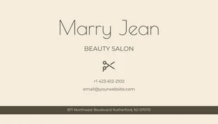 Hair Haven Minimalist Modern Hair Salon Business Card - Pagina 2