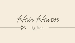 Free  Template: Carte De Visite Salon de coiffure moderne minimaliste Hair Haven