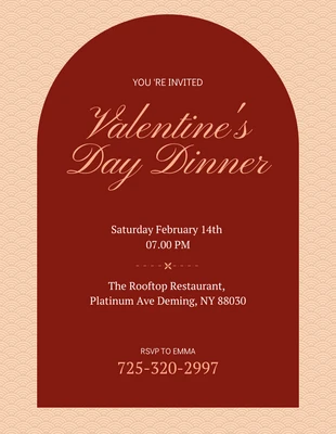 Free  Template: Peach and Red Valentine Dinner Poster