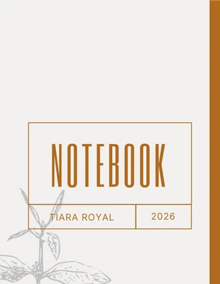 Free  Template: Couverture de livre de cahier minimaliste gris clair et marron