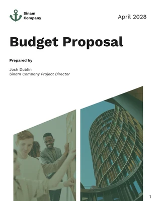 premium  Template: Savoureux modèle de proposition de budget vert et blanc