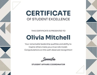 business  Template: Abstract Pattern Student Excellence Certificate