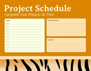 Free  Template: Plantilla de calendario de proyectos Orange Simple Tiger Theme