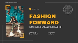 business  Template: Apresentação Produto de moda de rua moderna preto amarelo