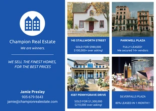 premium  Template: Blue Block Real Estate Postcard