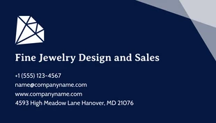 Navy Modern Geometric Luxury Jewelry QR Code Business Card - Página 2