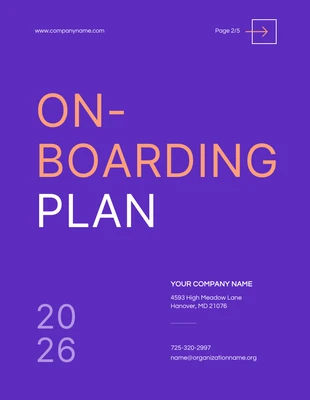 White Purple And Soft Orange Onboarding Plan
