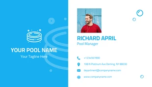 Light Blue Simple Fun Business Professional Pool Name Card - Página 2