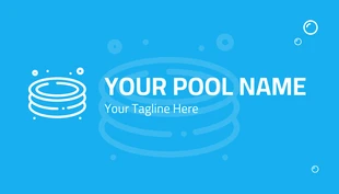 Free  Template: Tarjeta de nombre de piscina profesional de negocio simple y divertido azul claro