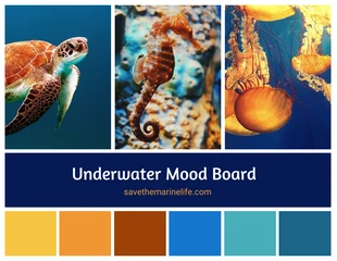 Free  Template: Mood Board subaquático