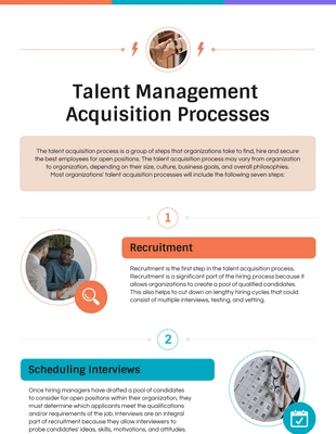 Free and accessible Template: Infografica sui processi di acquisizione dei talenti
