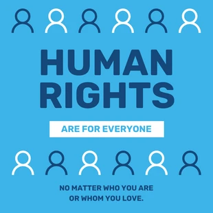 business  Template: Post Instagram des droits de l'homme bleus