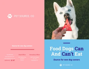 Free  Template: Folheto de comida para cães com duas dobras