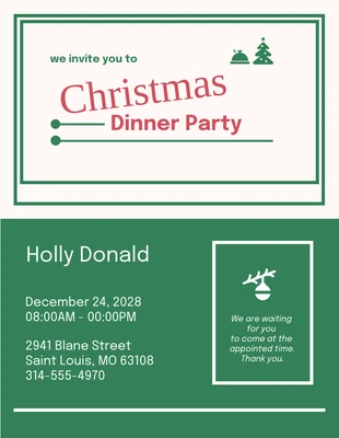 Simple Christmas DInner Party Invitation