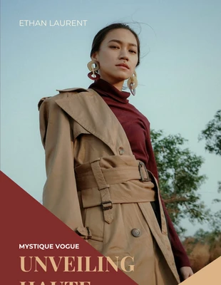 Free  Template: Capa de livro de moda com fotos simples em vermelho e marrom