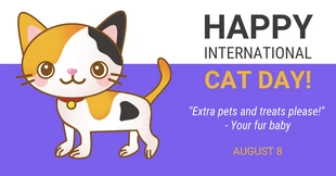Free  Template: Un semplice post su LinkedIn per la Giornata del gatto