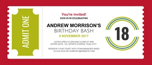 Free  Template: Ticket Birthday Invitation