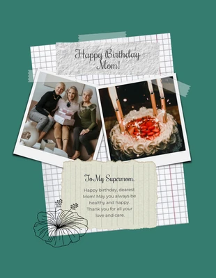 Free  Template: Green Modern Aesthetic Polaroid Birthday Collages