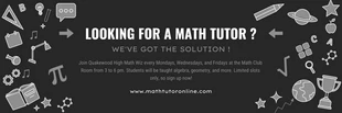Free  Template: Dark Modern Minimalist Math Tutor Banner