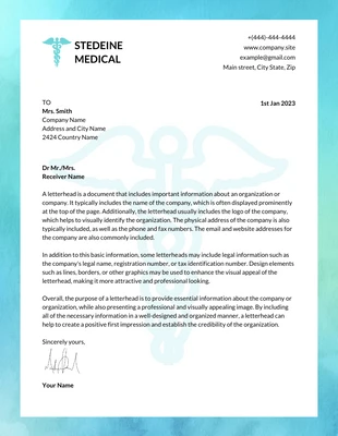 Free  Template: Colorful Gradient Modern Medical Company Letterhead Template