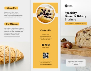 business  Template: Specialty Desserts Bakery Brochure